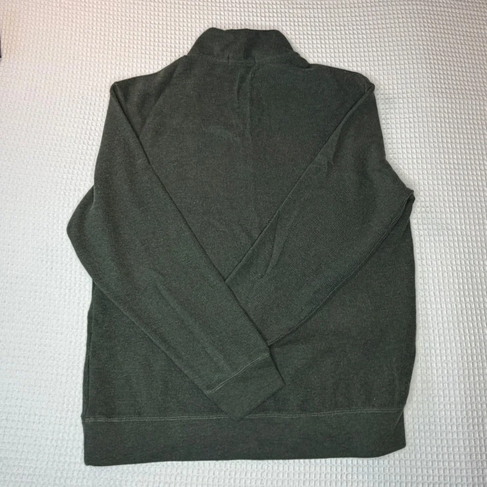 Banana Republic Mens Large Olive Green‎ Ribbed Quarter Zip Pullover Sweater L